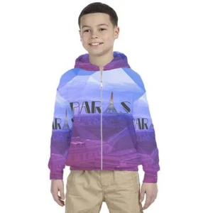Kids Hoodie Paris Design 7434105419451 Hoodie Unisex For Children - Picture 1 of 4