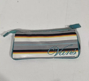 Vans Striped Wallet Small Purse Wristlet Clutch Teal White Black Orange Yellow - Picture 1 of 12
