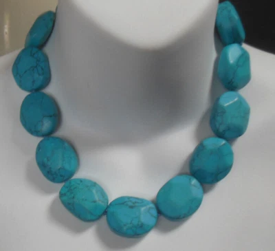 Collar Gargantilla Howlite Pesado RLL Ralph Lauren Firmado Tono Plateado Palanca 18" Foto 1 de 4