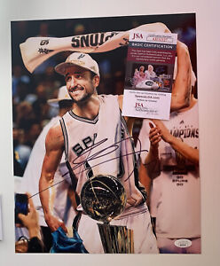 MANU GINOBILI Autographed Signed 11x14 Photo Picture San Antonio Spurs Champ COA