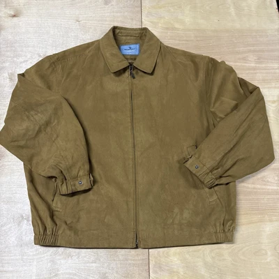 Newport Harbor Sport мужчин XL желтовато-коричневый молнии общего назначения карман Bomber куртка пальто винтажный - Изображение 1 из 4