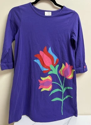 Vestido floral morado manga larga de algodón Hanna Andersson para niñas talla 150 12/13 Foto 1 de 4