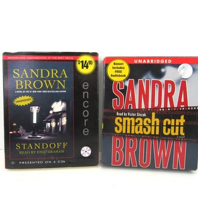 Sandra Brown Audiobooks Unabridged Lot of 2 Standoff, and Smash Cut Foto 1 de 4