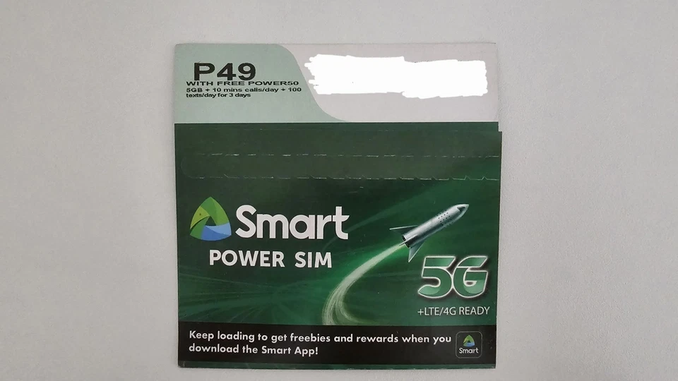 Smart Prepaid Philippines Sim Card Roaming LTE 5G Ready to use, Up To 21 GB Data