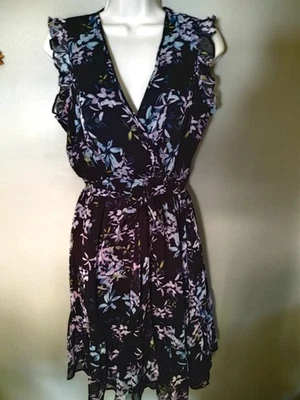 jessica simpson Floral Midi Sleeveless Maternity Dress Tie Closure Sz M Lined - Image 1 of 4