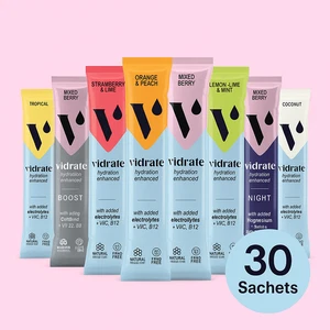VIDRATE Electrolytes Powder Hydration - Mix of 30 Sachets - Vitamins Zero Sugar - Picture 1 of 1