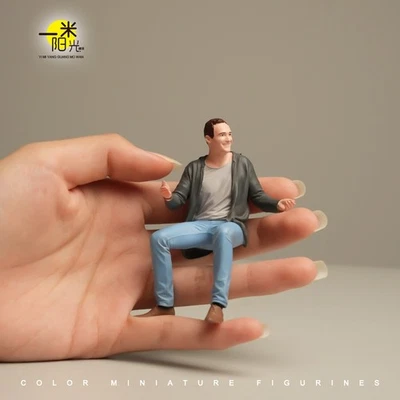 Resin Painted Diorama 1:18 Sitting Lady Miniaure Figurine Doll Fit Car Toy Scene - Image 1 of 4