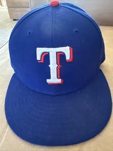 Texas Rangers Mütze Kappe blau 7 1/4 offiziell auf dem Feld New Era 59FIFTY MLB nicht verstellbar - Bild 1 von 7