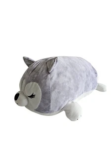 Large 20" Justice Rare Squishmallow Heather Gray Sleepy Husky Dog Capsule Plush - Picture 1 of 3