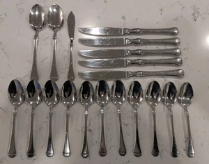 20 x Oneida Verona Stainless Flatware Spoons Teaspoons Knives - Picture 1 of 8