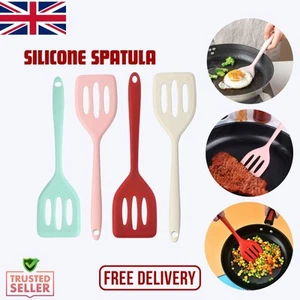 1x Non Stick Silicone Slotted Turner Spatula Flipper Kitchen Cooking Tool New UK - Picture 1 of 10