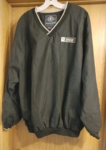 Charles River Apparel Windbreaker Jacket Men 2XL Black/tan V- Neck Golf Pullover - Picture 1 of 9