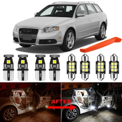Kit de lâmpadas de LED para 1994-2008 Audi A4 S4 Avant branco interior cúpula luzes - Imagem 1 de 4