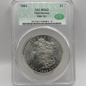 Dólar Morgan 1885 P $1 CAC MS62 VAM 1A2 (rev. picado/choque) - Imagen 1 de 6