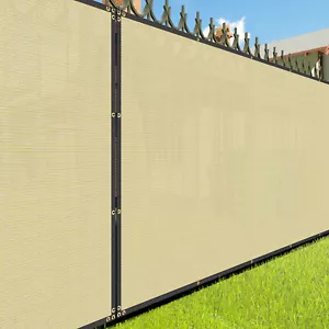 14 Fuß Sichtschutz Zaun Sichtschutz Windschutz Schatten Abdeckung 240GSM Stoff Plane Garten Beige - Bild 1 von 8