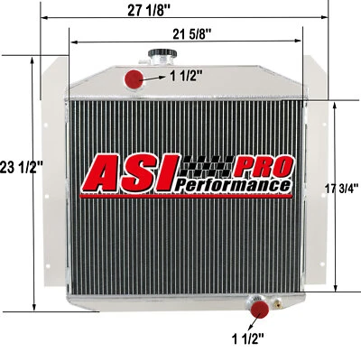 4ROW Aluminum Radiator Fit 1949-1952 Studebaker 2R10 2.8L l6 GAS Foto 1 de 4