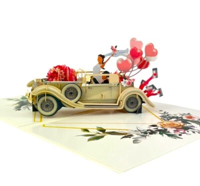 BC Worldwide Ltd 3D Pop Up Card Just Married Wedding Congratulations Celebration