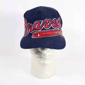 Vintage Atlanta Braves Hat Cap SnapBack Big Logo Blockhead Ed West Signatures - Picture 1 of 8