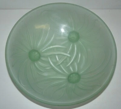 *BELLE COUPE PATE de VERRE ETLING FRANCE N°63 COULEUR VERTE ART DECO  - Photo 1/4