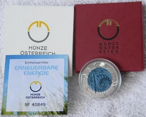 ÖSTERREICH: 25 Euro 2010 "ERNEUERBARE ENERGIE", Handgehoben, NIOB !! - Bild 1 von 3