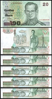 Thailand, 20 Baht, Nd 2003, UNC, 5 Pcs LOT, Consecutive, P-109, Sign-81 - Image 1 of 4