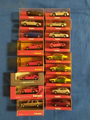 HERPA LOTTO IN BLOCCO VETTURE DA COLLEZIONE 17+1-18 PEZZI 6 EURO L'UNA VEDI FOTO - Immagine 1 di 4