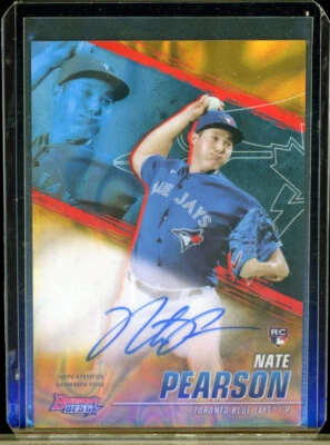 2021 Bowman Best NATE PEARSON autograph RC rookie AUTO numbered #/75 GOLD - Image 1 of 2