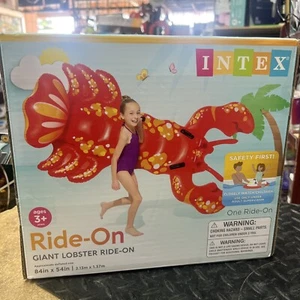 Intex Giant Lobster Inflatable Ride On Pool Toy Raft Float 84" x 54" ages 3+ New - Picture 1 of 6