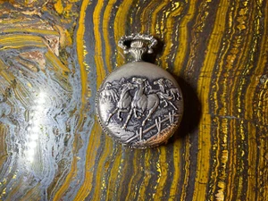 Habermann Horse motif Pocket watch with Unitas 6498 has personalized engraving - Picture 1 of 9