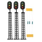 3x vorverdrahteter LED Modelleisenbahn Signallichter Satz mit Gr��n Rot und Gelb