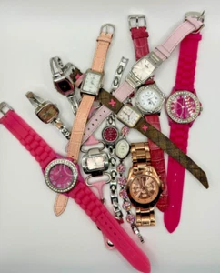 THE Pink Watch Lot - Including Relic, Mossimo, Embassy, Geneva & More - UNTESTED - Picture 1 of 8