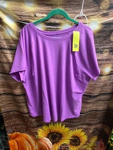 Women's Plus Size PURPLE Crewneck Short Sleeve T-Shirt - 2XL - Picture 1 of 3