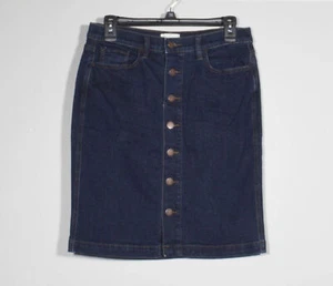 Falda vaquera corta Loft Outlet lavado oscuro botón delantero - talla 0 - Imagen 1 de 4