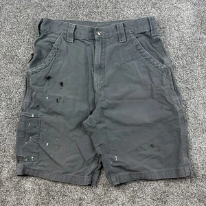Vintage Carhartt Carpenter Shorts Mens 32 Faded Gray Heavy Duck Canvas Workwear - Picture 1 of 7