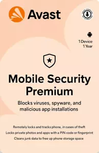 Avast Mobile Security Premium for Android 1 Device 1 Year - 5 Min EMAIL Delivery - Picture 1 of 10