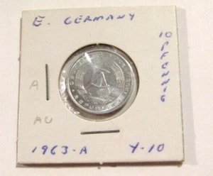 Moneda Au de 10 peniques Alemania Oriental RDA 1963-A - Imagen 1 de 5