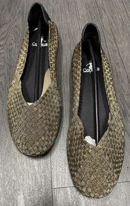 Corkys Sidewalk Metallic Bronze Slip On Flats Elastic Weave Upper Size 10 (Z27) - Picture 1 of 8