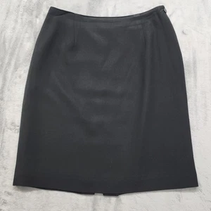 Vintage Jones New York Skirt Size 10 Black Pencil Back Slit Side Button Zip - Picture 1 of 9