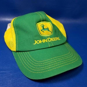 John Deere Green and Yellow Mesh Trucker Hat Adjustable Snapback Cap Embroidered - Picture 1 of 9