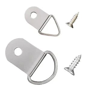 200 Pcs Heavy Duty D-Rings Picture Hangers, Double Hole D-Rings with Screws B... - Picture 1 of 6