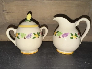 Franciscan Small Fruit Pattern Creamer & Sugar Set - Picture 1 of 3