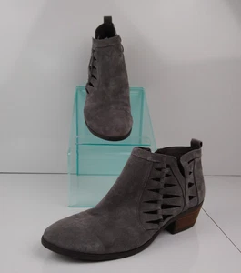 Michael By Michael Shannon Piper Grey Suede Ankle Booties With Cutouts Size 12 - Picture 1 of 9