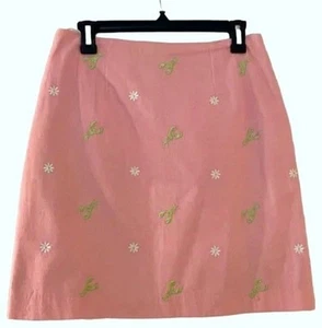 Falda para mujer Lilly Pulitzer rosa claro margarita bordada línea A talla 8 - Imagen 1 de 15
