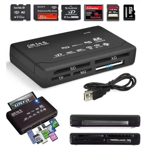 Memory Card Reader All in One 1 USB Adapter SD SDHC Mini Micro M2 MMC XD CF MS - Picture 1 of 6