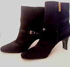 Bandolino Bd Howley Black Sock Fabric Booties With Buckle Zipper Closure Size 8M