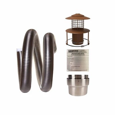 Flexible Chimney Flue Liner Installation Kit 7 Wood/Multifuel Stoves 316 Grade - Image 1 of 4