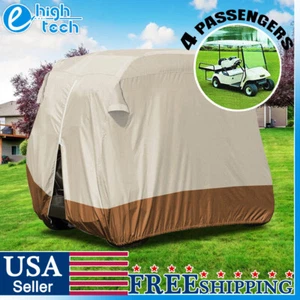 Heavy Duty Golf Cart Cover Zipper 4 Passenger Waterproof for EZ GO Yamaha Club - Picture 1 of 9