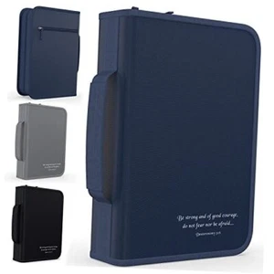 Bible Cover Briefcase for Women and Men – Size – Fits Book 7 x Large Dark Blue - Picture 1 of 7