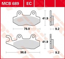 Brake padding for Qingqi QM125GY-2B(BSD) 125 DD Lightweight Enduro year 08 TRW MCB689