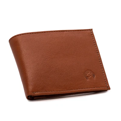 BOSSA NOVA Geldbörse Herren Geldbeutel Echt Leder Portemonnaie strahlendes braun Querformat